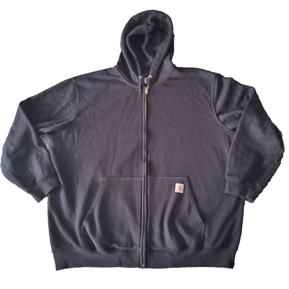 Carhartt Hoodie Men’s 3XL Rain Defender Full Zip Black LOGO Loose Fit Jacket